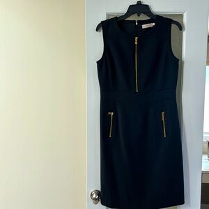 Tory Burch fitted black wool dress with zipper detail